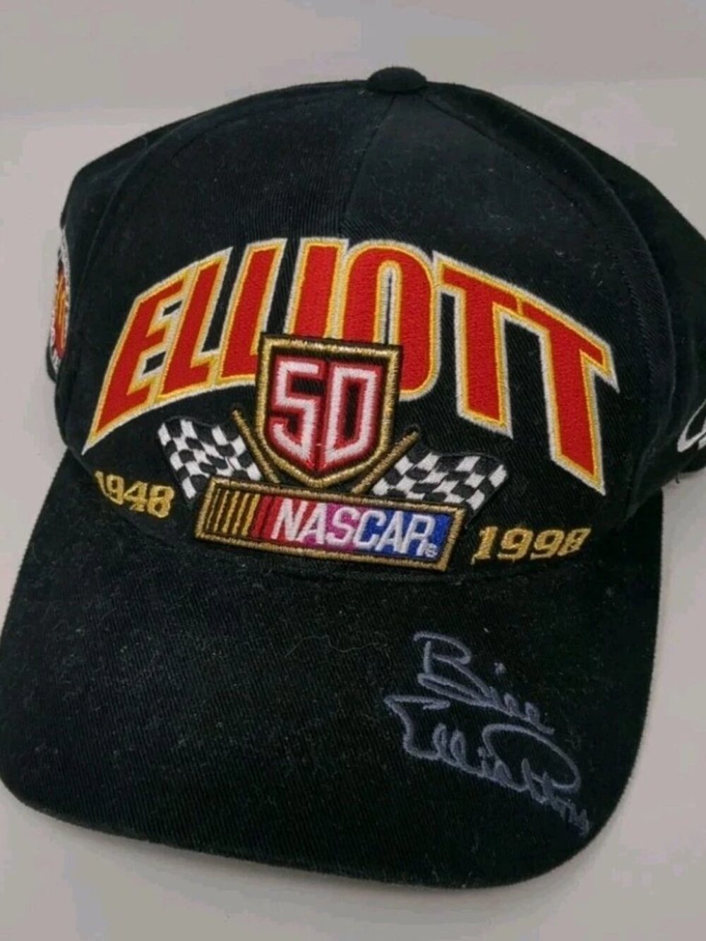 1998 Vintage BILL ELLIOTT LTD Ed. McDonalds Nascar 50th Cap/Hat Signature Logo